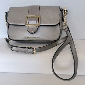 MARK NEW YORK  Andrew Marc platinum leather crossbody bag